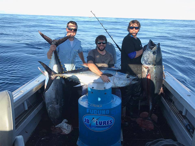 ANGLER: Steve Ward SPECIES: Southern Bluefin Tuna WEIGHT: 59kg, 68kg and 70kg LURE: JB Little Ripper, Little Dingo and Dreamcatcher.